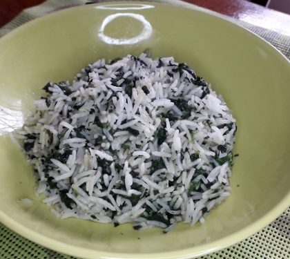 foto arroz con espinacas