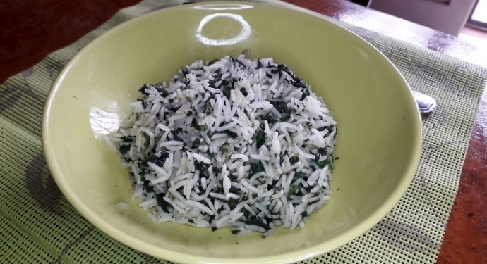 foto arroz con espinacas