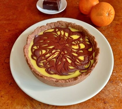 tarta de naranja y chocolate