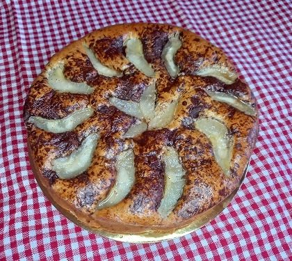 torta fácil de peras y chocolate