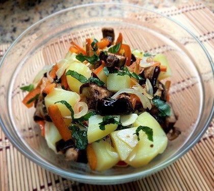 Ensalada tibia con berenjenas