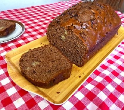 Ponqué de chocolate y banana